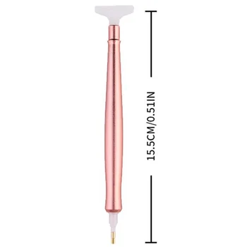 5D Dimanta Krāsošanas Rīku Sakausējuma Punktu Urbt Pildspalvu Dubultā galvu Pildspalva Ar Maināmu pērļu Komplekti DIY Dimanta Izšūšanas Piederumus