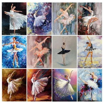 5D Diy Dimanta Krāsošana Baleta Dejas Meitene Pilnu Kvadrātveida Kārtas Urbt krustdūrienu Izšuvumi Rhinestone Attēla Mājās
