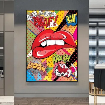 5D Diy Dimanta Krāsošana Pop Kultūru, Lūpu Kodīdama Dimanta Izšuvumi Mūsdienu Mākslas Mozaīkas Cross Stitch Komplekts Mājas Apdare