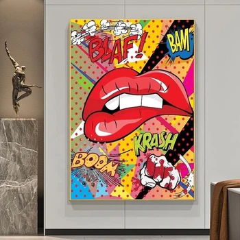 5D Diy Dimanta Krāsošana Pop Kultūru, Lūpu Kodīdama Dimanta Izšuvumi Mūsdienu Mākslas Mozaīkas Cross Stitch Komplekts Mājas Apdare