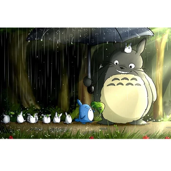 5D Diy Dimanta Krāsošana Totoro Karikatūra Anime Kvadrātveida Dimanta Izšuvumi Dzīvnieku Cross Stitch rakstus, Rokdarbi Mozaīkas bez rāmīša