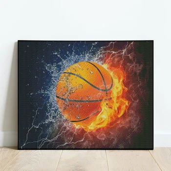 5D DIY Dimanta Krāsošanas Komplekts liesmas basketbols futbols biljards mūzikas Pilnu Kvadrātveida&Kārta izšuvumi mozaīkas Cross stitch Krāsas māksla