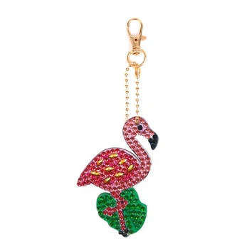 5D DIY Dzīvnieku Flamingo Pilna Urbt Īpašu Dimanta Krāsošana Keychain Sieviešu Soma Kulons Keychains Rotaslietas, Atslēgu, Gredzenu, Ziemassvētku Dāvanas