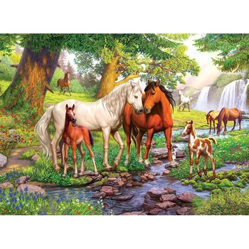 5D DIY Pilnu Kvadrātveida/Apaļā Dimanta Krāsošana Zirgu Dekorācijas Dimanta Izšuvumi Dzīvniekiem Modelis Mozaīkas Cross Stitch Mājas Dekoru, Dāvanu