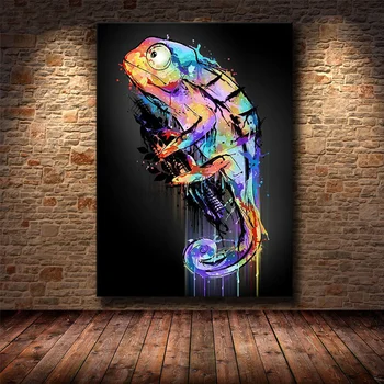 5d foto Apaļā Dimanta Krāsošana Abstrakti krāsains dzīvnieku hameleons Urbt Laukumā Mozaīkas Mājas Dekoru Roku darbs, Izšuvumi GG2292