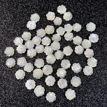 5gab Carven White Shell Ziedu Tīrs dabīgs Materiāls Ziedlapiņas 3D Ziedu Krelles Par Roku Kaklarota DIY Rotaslietu izgatavošana