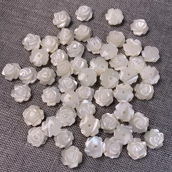 5gab Carven White Shell Ziedu Tīrs dabīgs Materiāls Ziedlapiņas 3D Ziedu Krelles Par Roku Kaklarota DIY Rotaslietu izgatavošana