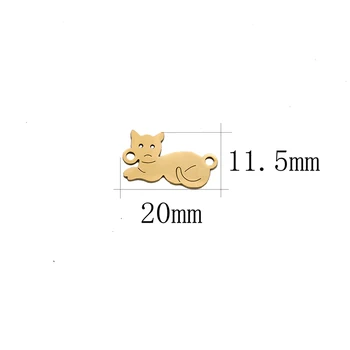 5gab/daudz Nerūsējošais Tērauds Zelta Dzīvnieku Kaķis Kaķēns DIY Piekariņi Vairumtirdzniecības Kulons Savienotāji, Rotaslietu izgatavošana, Kaklarota, Rokassprādze