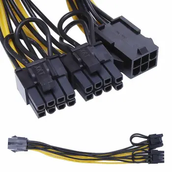 5gab PCI-E 6-pin, lai divu 6+2-pin (6-pin/8-pin) Jaudas Sadalītāja Kabelis, Grafikas Karte PCIE PCI Express 6Pin uz Dual 8Pin Barošanas Kabelis
