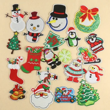 5GAB Ziemassvētku Stilā Plāksteri Cute Sniegavīrs Santa Ziemassvētku Eglīte Dekori Aplikācijas Dzelzs par Ielāpus Apģērbu DIY Apģērbu Uzlīmes
