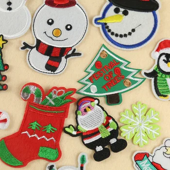 5GAB Ziemassvētku Stilā Plāksteri Cute Sniegavīrs Santa Ziemassvētku Eglīte Dekori Aplikācijas Dzelzs par Ielāpus Apģērbu DIY Apģērbu Uzlīmes