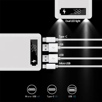 5V Dual USB 8*18650 Power Bank Gadījumā Ar Ciparu Displejs, Mobilā Tālruņa Lādētāju DIY Shell Lietā C Tipa USB 18650 Akumulatora Turētājs Box