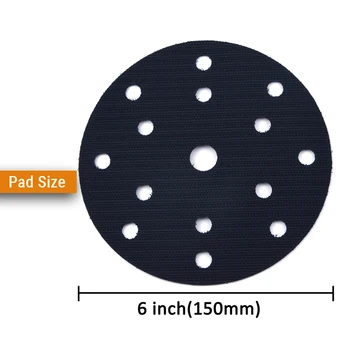6 Collu Flocking Slīpēšana Pad (150mm) 15-caurumu Ultra-Plānas Virsmas Aizsardzība Interfeiss Pad Sander Kokapstrādes