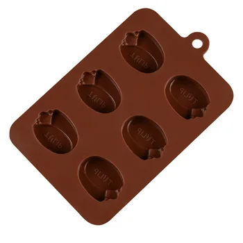 6 Dobumā Tulip Silikona Kūku Veidnē Šokolādes Putas, Želejas Pudiņš saldējuma Deserts Maize, Mīklas izstrādājumi Bakeware Apdares Instrumenti,