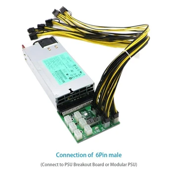 6 Gab. 16AWG 6 Pin PCI-E uz 8 Pin (6+2) PCI-E (Vīrietis, lai Vīrietis) GPU Barošanas Kabelis HP Servera Grafisko Karšu Ieguve(50cm)