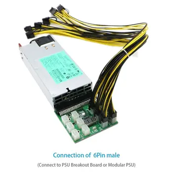 6 Gab 8-Pin PCI-e Grafikas Kabeļi GPU Barošanas Kabelis, 50cm Par Grafisko Karšu Ieguves Servera Adapteri Valde