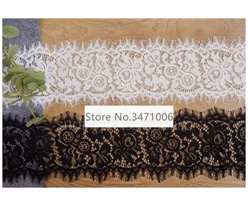 6 m /partija, 13 cm plata, Skropstu Mežģīņu Auduma DIY Dekoratīvās Augstas Kvalitātes Mīksta Off White Neilona Kāzu apdare Roku darbs tekstilizstrādājumi
