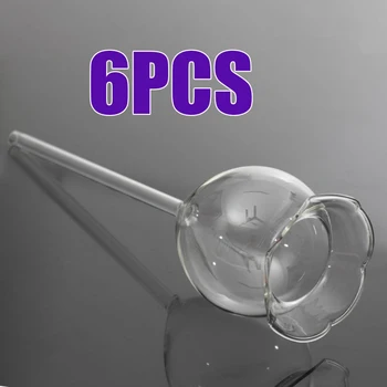 6Pack Augu Waterer Automātiskā Laistīšanas Globusi, Puķu Forma, Caurspīdīga Mini Izturīga, caurspīdīga Stikla Spuldzes