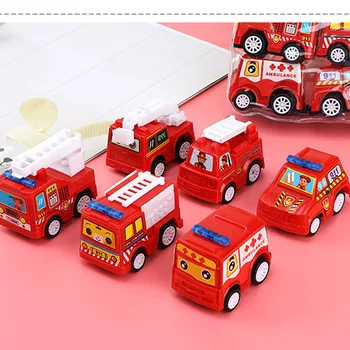 6pcs Automašīnas Modeļa Rotaļlietu Pull Atpakaļ Auto Rotaļlietas Mobilo Transportlīdzekļa Fire Truck Taksometru Modelis Mazulis Mini Automašīnas Zēns Rotaļlietas, Dāvanu Diecasts Rotaļlieta Bērniem