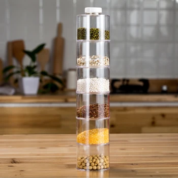 6Pcs/Set Spice Jar Pipari Kratītāju Lodziņā Spice Tornis Herb & Spice Instrumenti Pārredzamu Garšvielas Kannas Virtuves Garšvielu Plaukts Pudelēm