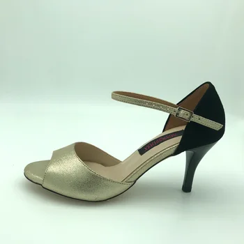 7,5 cm papēža Klasisko Flamenko Deju Apavi, Argentīnas Tango Apavi pratice kurpes kāzu kurpes T6205GLBS Ādas Cieto Zoli