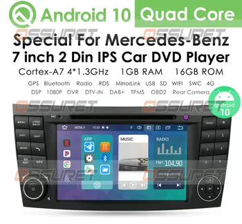7 Collu Android 10 2Din Auto Stereo Radio Mercedes Benz W209 W211 E350 CLK W463 W219 CLS500 DVD Atskaņotājs, GPS Navigācija