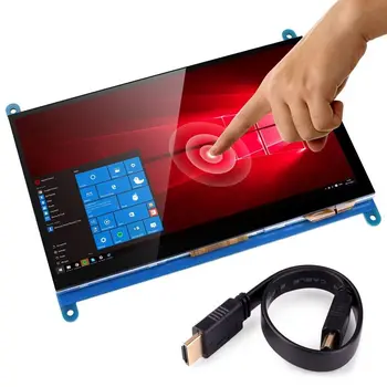 7 Collu Capacitive Touch Screen TFT LCD Displejs ar HDMI Moduli, 800x480 par Aveņu Pi 3 2 Modelis B un RPi 1 B+ BB Melnā PC Vario