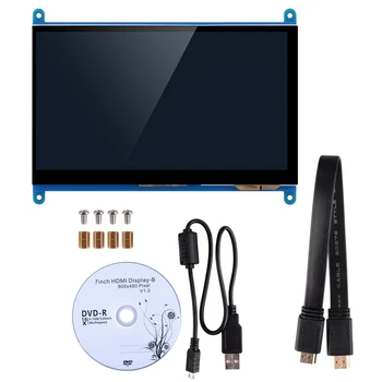 7 Collu Capacitive Touch Screen TFT LCD Displejs ar HDMI Moduli, 800x480 par Aveņu Pi 3 2 Modelis B un RPi 1 B+ BB Melnā PC Vario