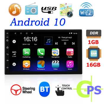 7 Collu Vienu Din Bezvadu Bluetooth, WiFi, Auto GPS Navigācija Android 10 sistēmas MP5 Multimediju Atskaņotājs, GPS Coche Automovil