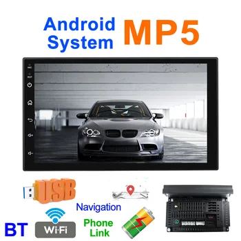 7 Collu Vienu Din Bezvadu Bluetooth, WiFi, Auto GPS Navigācija Android 10 sistēmas MP5 Multimediju Atskaņotājs, GPS Coche Automovil