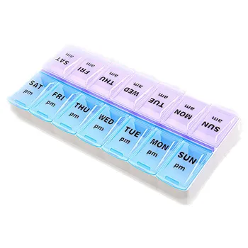 7 Dienas Pill Box Medicīna Tablete Dozatoru Plānotājs Nedēļas Uzglabāšanas Gadījumā ESMU PM