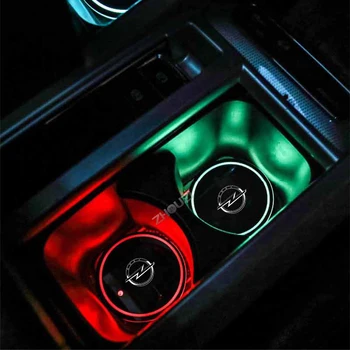 7 Krāsains USB Led Atmosfēru Gaismas Kausa Gaismas Kalniņi Turētājs Opel Afira B Corsa D Zīmotnes, Mokka Regal Auto Piederumi