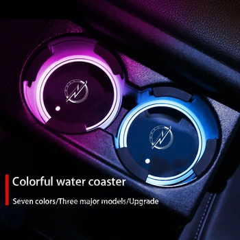 7 Krāsains USB Led Atmosfēru Gaismas Kausa Gaismas Kalniņi Turētājs Opel Afira B Corsa D Zīmotnes, Mokka Regal Auto Piederumi