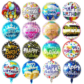 7pcs 18 collu Dzimšanas dienu tēma Folija baloni, hēlija Apaļu balonu Pieaugušo Happy birthday party apdare Bērniem, baby dušas globos