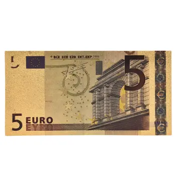 7pcs 5 10 20 50 100 200 500 EUR Zelts Banknošu 24K Zeltu, Viltus Papīra Naudu, Lai Kolekcija Euro Banknošu Komplekti, Karstā Pārdošanas