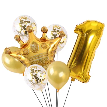 7pcs Zelta Skaits Baloni Folija Vainagu Dzimšanas dienas Balons ballon anniversaire Bērniem, Dzimšanas dienu, Kāzu Dekorēšana Bērnu Duša