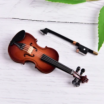 8cm Koka Mūzikas Instrumentu Kolekcijas Dekoratīvi Rotājumi Karstā Mini Vijole Ar Atbalstu Miniatūra Apdare Dāvanas