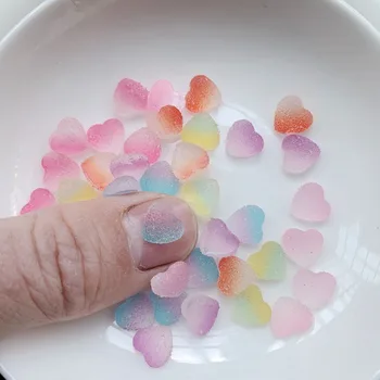 8mm jauku, mīkstu konfektes DIY ar plakanu aizmuguri sirdsveida izgriezumu plānas nail art apdare jelly dimanta sveķu amatniecības