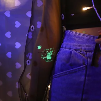 9 Veida Gaismas Kosmosā Pagaidu Tetovējums Vienreizējās lietošanas Puse Aplauzums Noctilucent Uzlīmes Modes tatouage temporaire