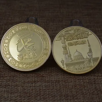 999 Zelta Pasaules Ramadāna svētību piemiņas monētu pārklājumu palīdzības Taiczi Fengshui Piemiņas Medaļu metāla emblēma Monētu Kolekcijas