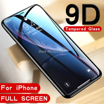 9D Pilnībā Segtu Rūdīts Stikls IPhone 7 8 Plus Ekrāna Aizsargs, Stikla IPhone XR XS Max X 6 Plus 7plus Drošības Plēves Stikla 9h
