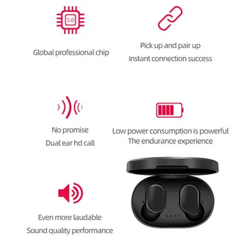 A6S Bluetooth Austiņas Bezvadu Earbuds 5.0 TWS Austiņas Trokšņu Slāpēšanas Mikrofons