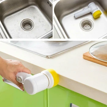 AA/USB Rokas Elektriskās Tīrīšanas Birste Trauku mazgājamā Birste, Izlietnes, Vannas istaba Toile un Vanna Suku Virtuves Mazgāšanas Birstu Tīrīšanas Rīki