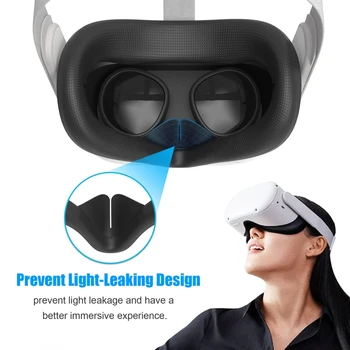 Acu Maska Vāks Oculus Quest 2 VR Brilles Silikona Anti-sviedri Anti-noplūde Gaismas Pretbloķēšanas Acu aizsegs Spilventiņu Oculus Quest 2