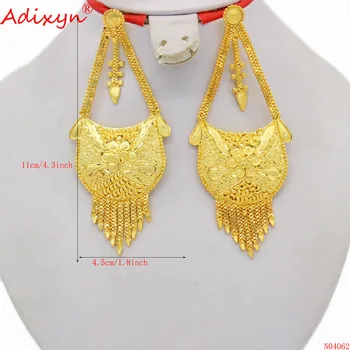 Adixyn Plus Lieluma Dubaija Zelta Rotaslietas, Piliens Auskari Sievietēm, Etniskā Stila 24k Zelta krāsā Āfrikas Arābu Līgavas Kāzu Dāvanas N04062