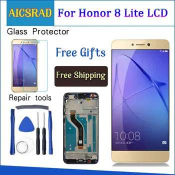 AICSRAD Displejs HUAWEI Honor 8 Lite LCD Displejs, Touch Ekrāns Huawei Honor 8 Lite LCD Displejs Digitizer ar rāmi