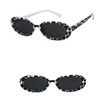 AICSRAD Mazo Kadru Ovāls Vintage, Saulesbrilles Sieviešu UV400 Dizaineru Modes Saules Brillēm, Govs Krāsu Toņos Sieviešu Retro Brilles