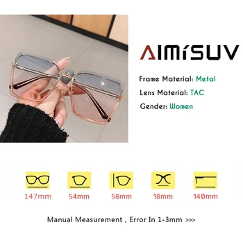 AIMISUV Modes Dizaina Sievietes Sunglass Ir 2021. Tendence Slīpums Saules Brilles Dāmas Vintage Lielgabarīta bez apmales Sunglassess Sieviešu UV400