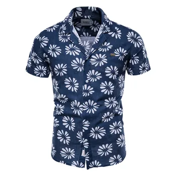 AIOPESON Havaju Stila Krekls Vīriešiem Ziedu Izdrukāt Kokvilnas Kvalitāti Pludmales Krekls Vīriešiem Ir 2021. Jauno Vasaras Īsām Piedurknēm Vīriešu Krekli