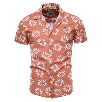 AIOPESON Havaju Stila Krekls Vīriešiem Ziedu Izdrukāt Kokvilnas Kvalitāti Pludmales Krekls Vīriešiem Ir 2021. Jauno Vasaras Īsām Piedurknēm Vīriešu Krekli